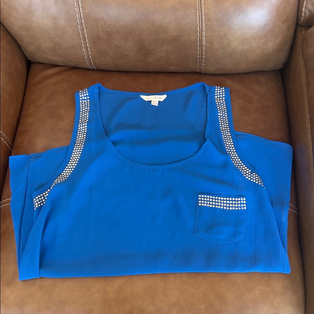 Charming Charlie L rhinestones bright blue